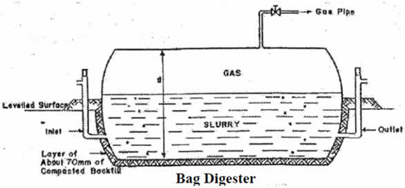 A bag biogas digester